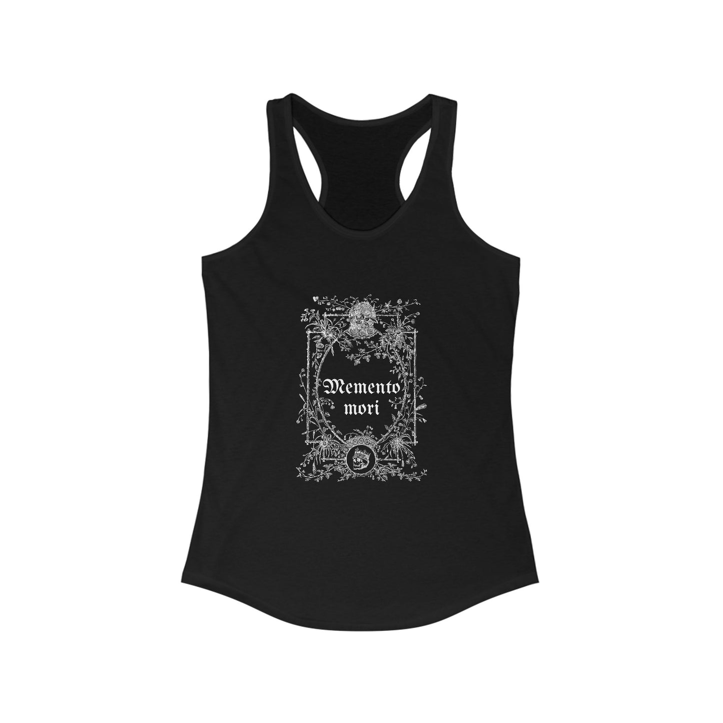 Memento Mori Women's Racerback Tank - Dark Floral Design